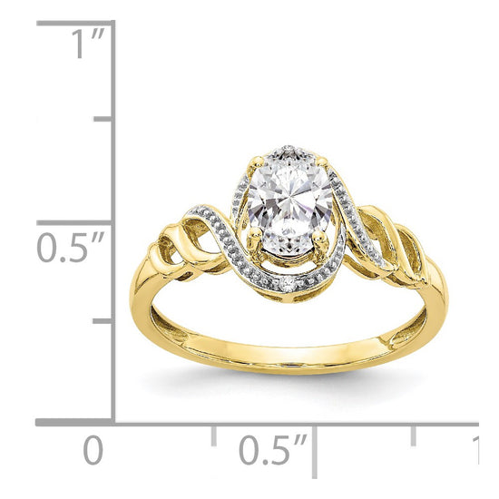 10K Gemstone and Diamond Ring
