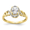 10K Gemstone and Diamond Ring