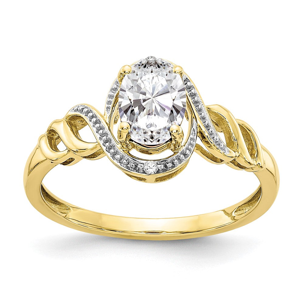 10K Gemstone and Diamond Ring