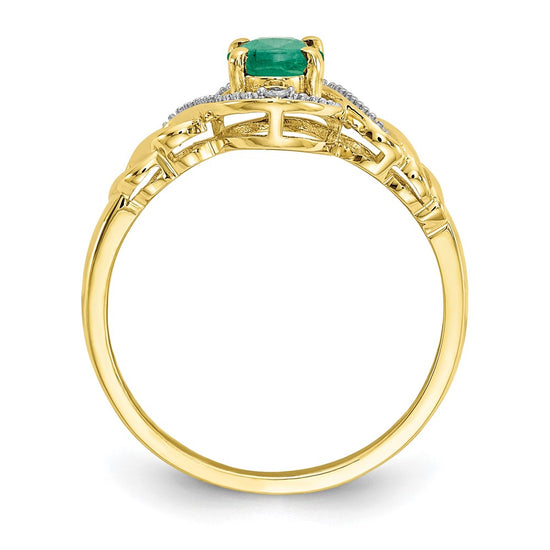10K Gemstone and Diamond Ring