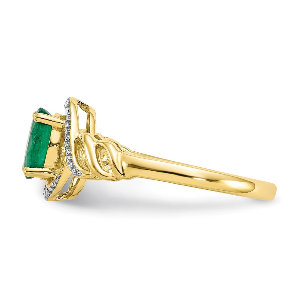 10K Gemstone and Diamond Ring