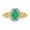 10K Gemstone and Diamond Ring