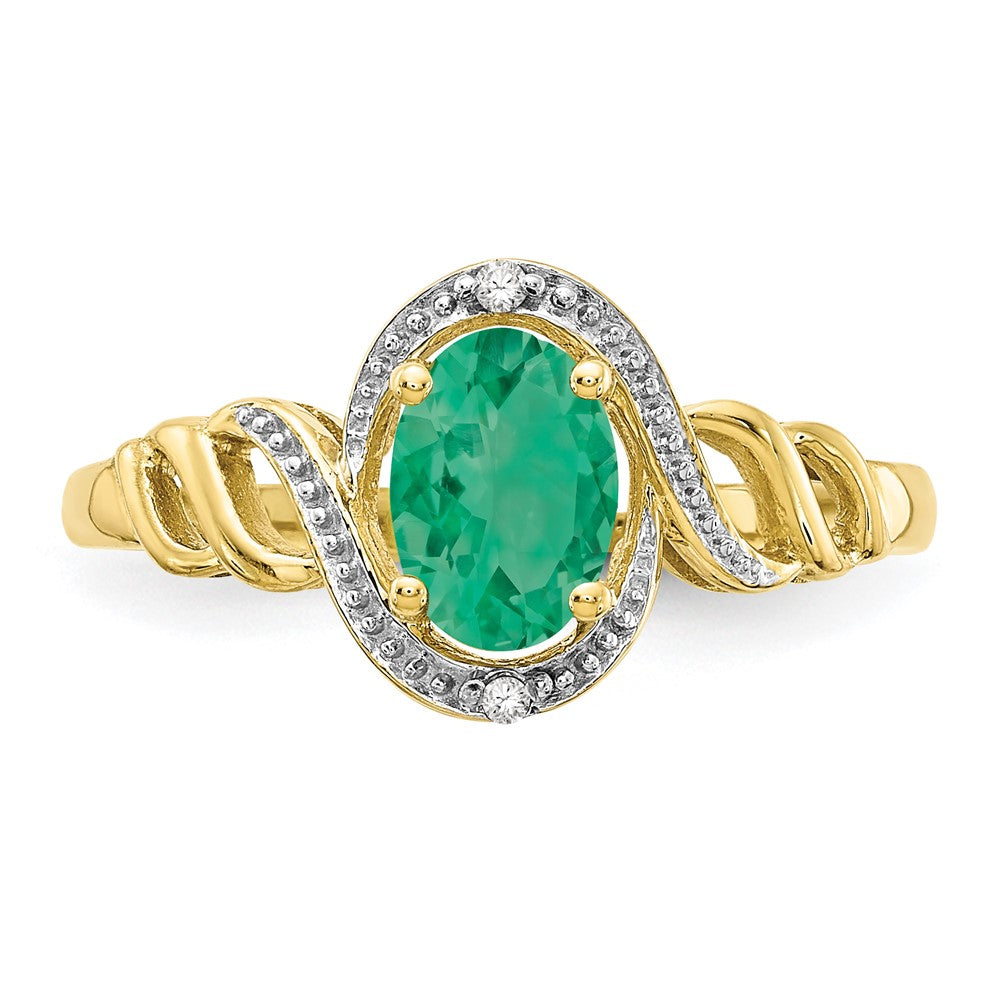 10K Gemstone and Diamond Ring