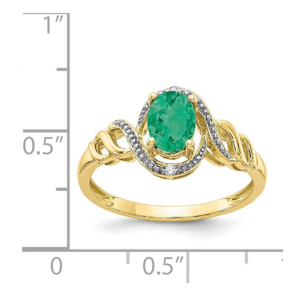10K Gemstone and Diamond Ring