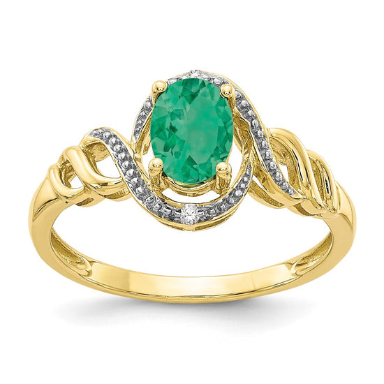10K Gemstone and Diamond Ring