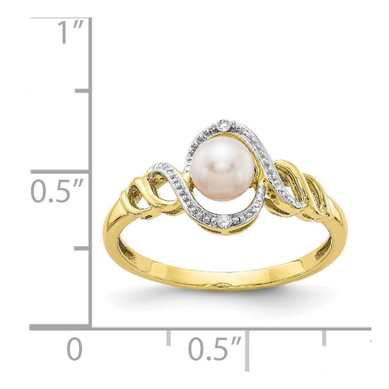 10K Gemstone and Diamond Ring