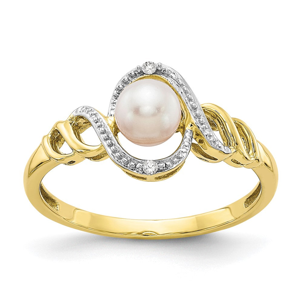 10K Gemstone and Diamond Ring