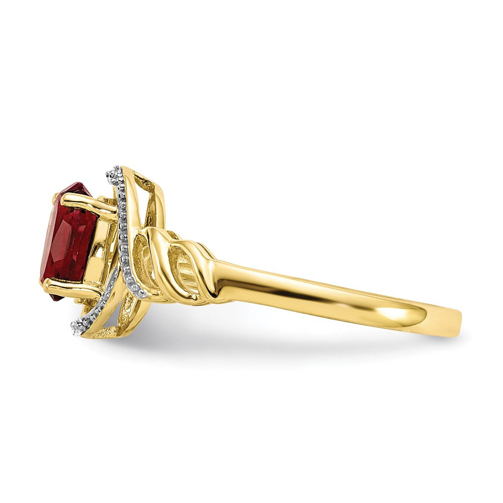10K Gemstone and Diamond Ring