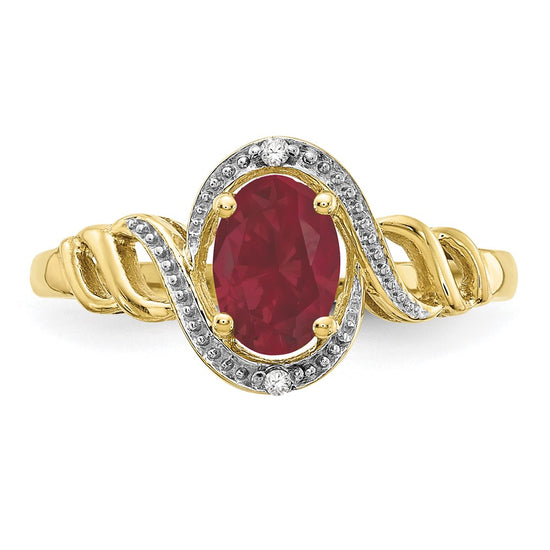 10K Gemstone and Diamond Ring