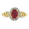 10K Gemstone and Diamond Ring