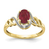 10K Gemstone and Diamond Ring