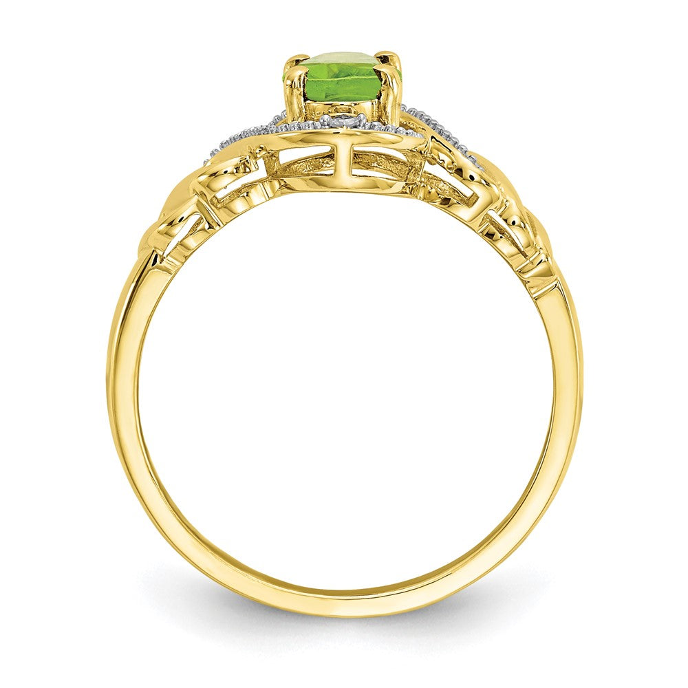 10K Gemstone and Diamond Ring