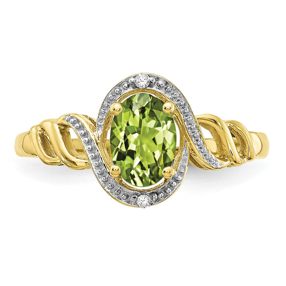 10K Gemstone and Diamond Ring
