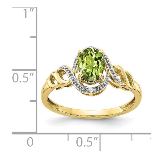 10K Gemstone and Diamond Ring