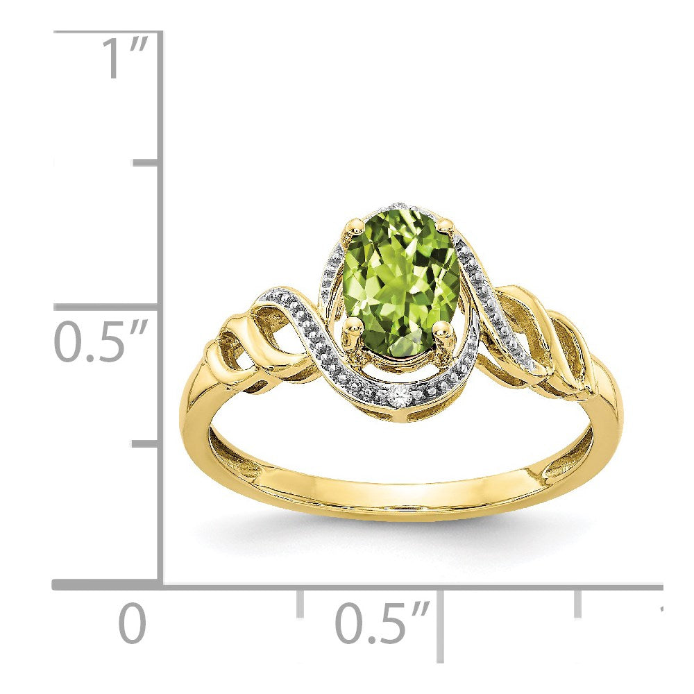 10K Gemstone and Diamond Ring