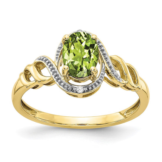 10K Gemstone and Diamond Ring