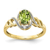 10K Gemstone and Diamond Ring