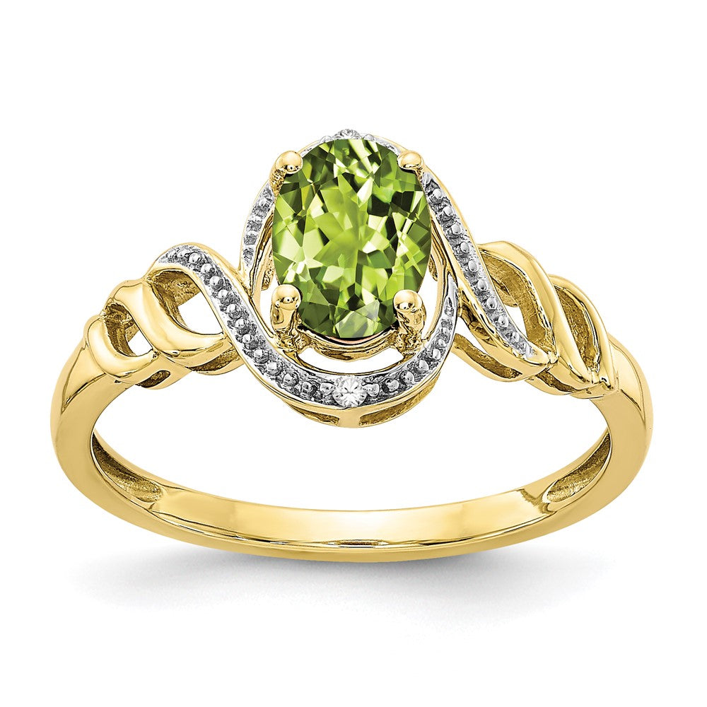 10K Gemstone and Diamond Ring