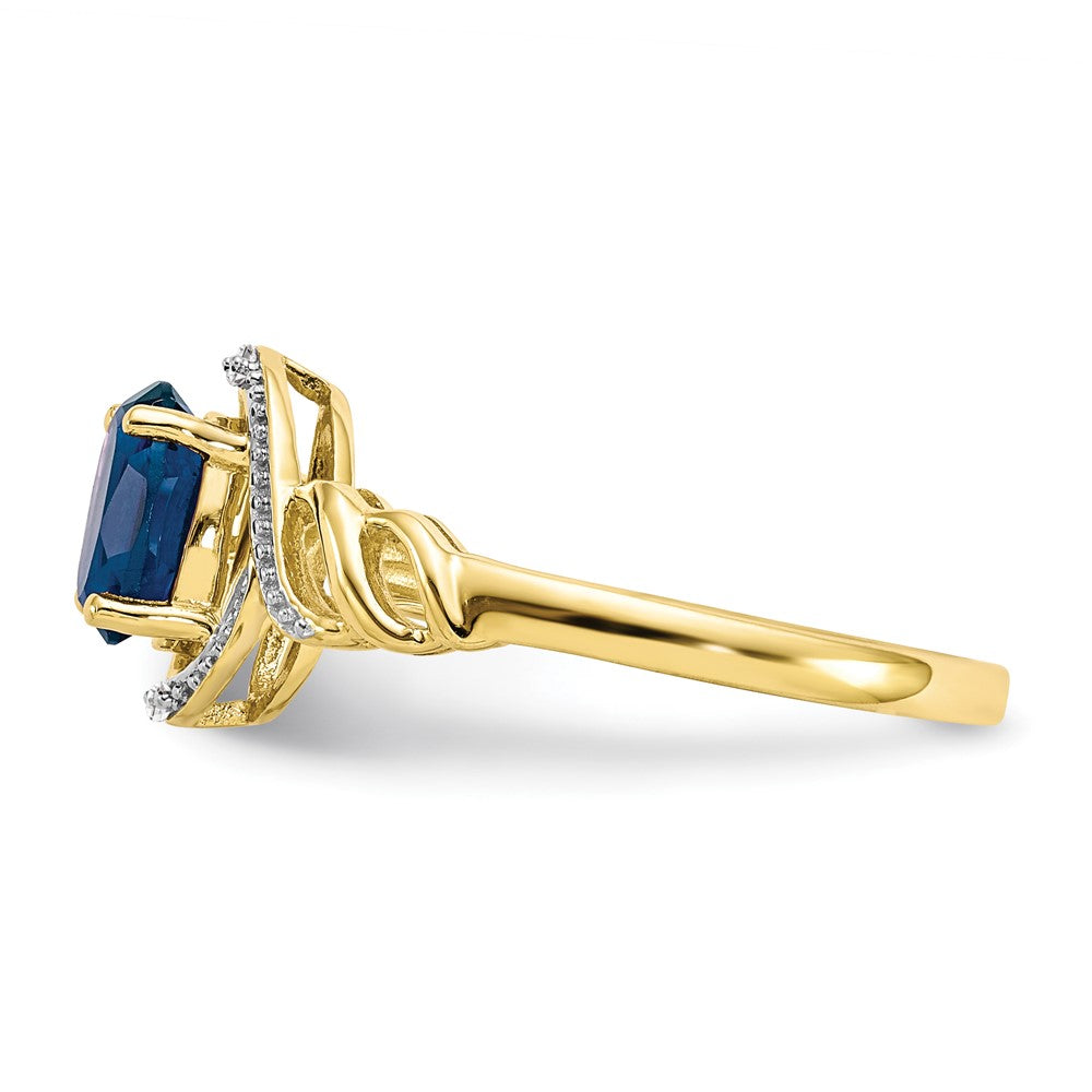 10K Gemstone and Diamond Ring