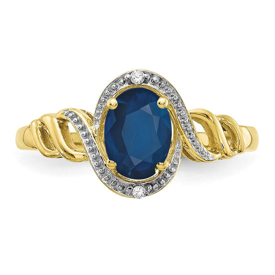 10K Gemstone and Diamond Ring
