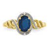 10K Gemstone and Diamond Ring