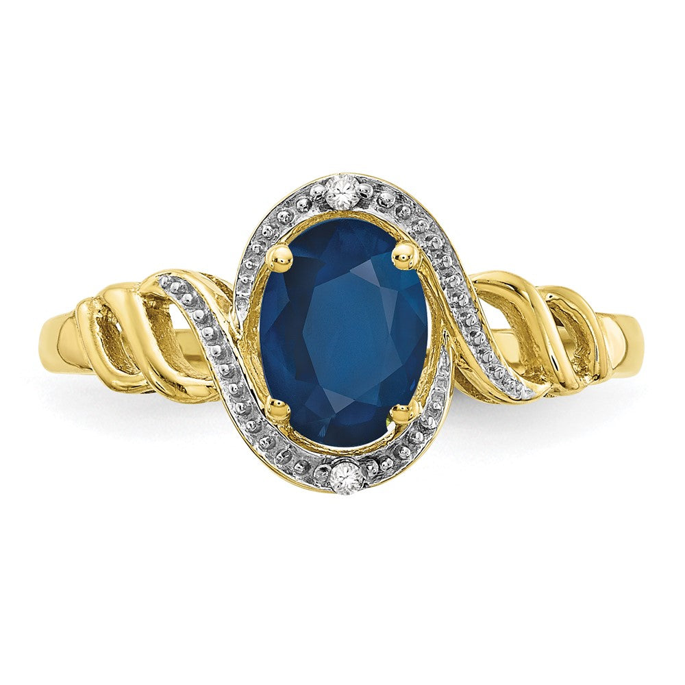 10K Gemstone and Diamond Ring