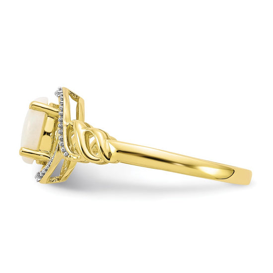 10K Gemstone and Diamond Ring