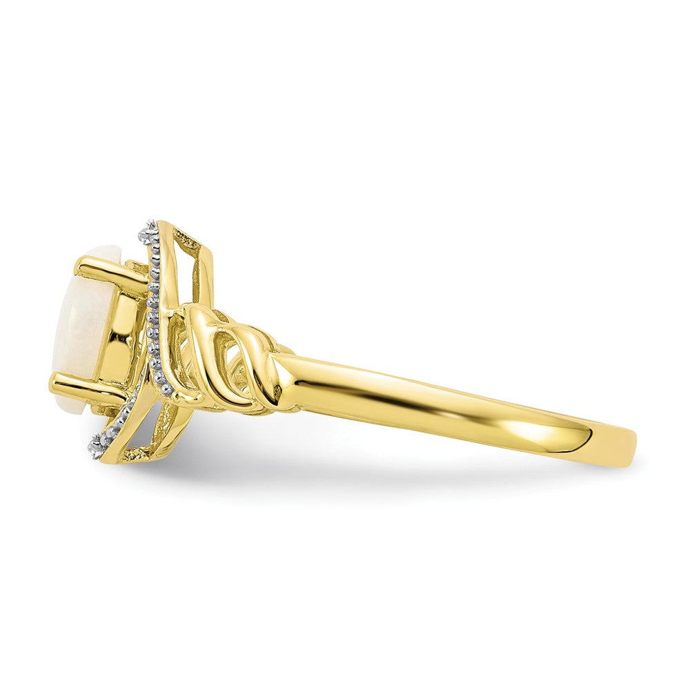 10K Gemstone and Diamond Ring