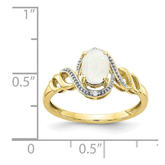 10K Gemstone and Diamond Ring