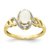 10K Gemstone and Diamond Ring