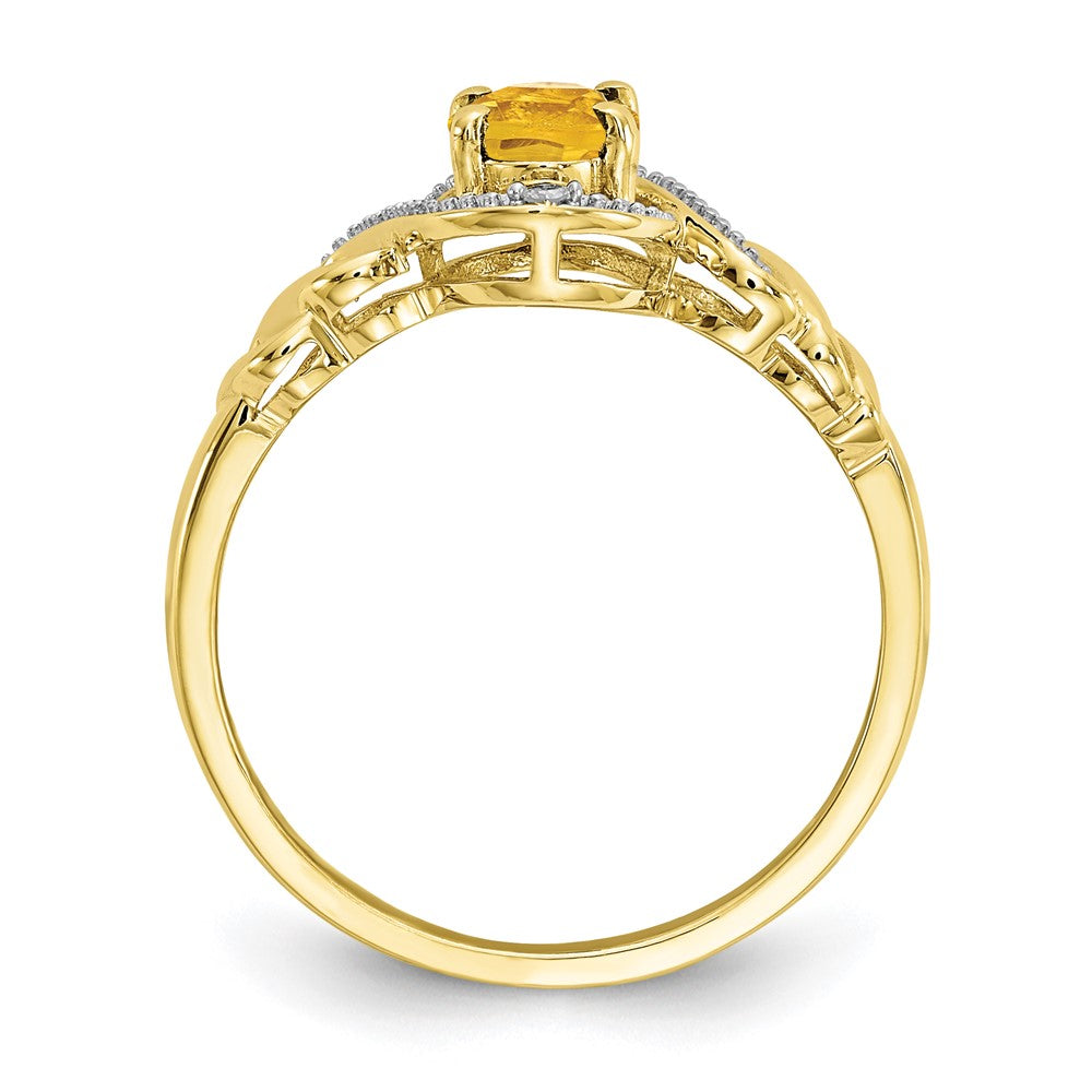 10K Gemstone and Diamond Ring