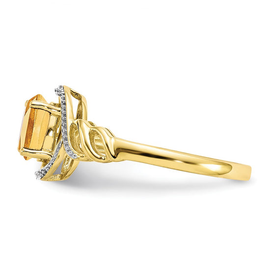 10K Gemstone and Diamond Ring