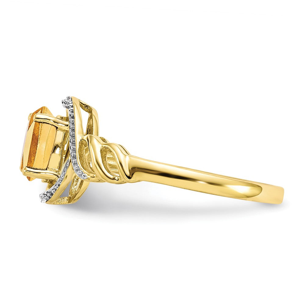 10K Gemstone and Diamond Ring