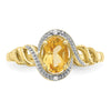 10K Gemstone and Diamond Ring