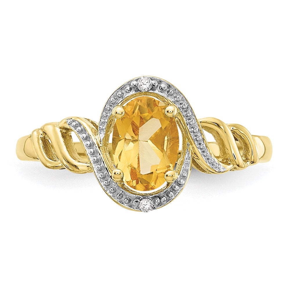 10K Gemstone and Diamond Ring