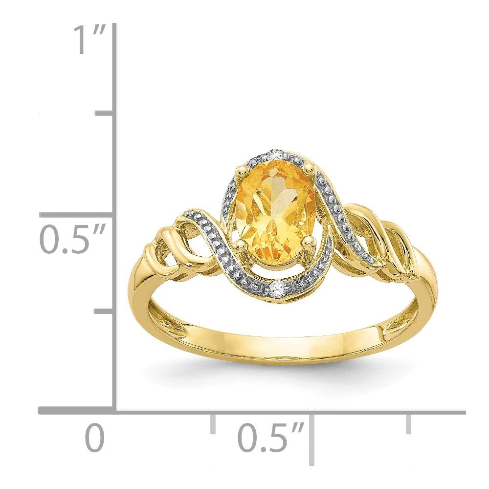 10K Gemstone and Diamond Ring