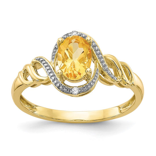 10K Gemstone and Diamond Ring