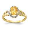 10K Gemstone and Diamond Ring