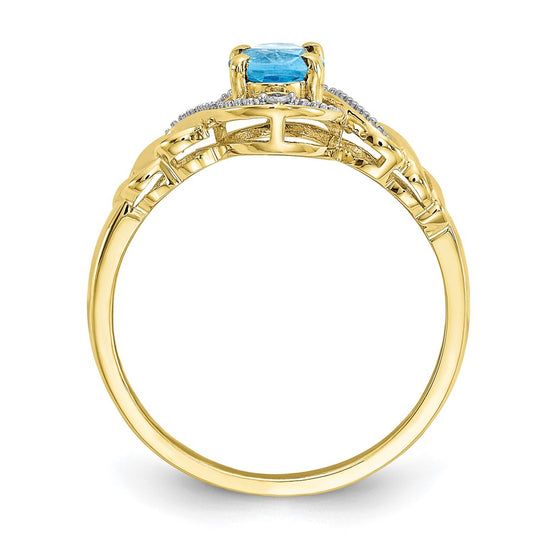 10K Gemstone and Diamond Ring