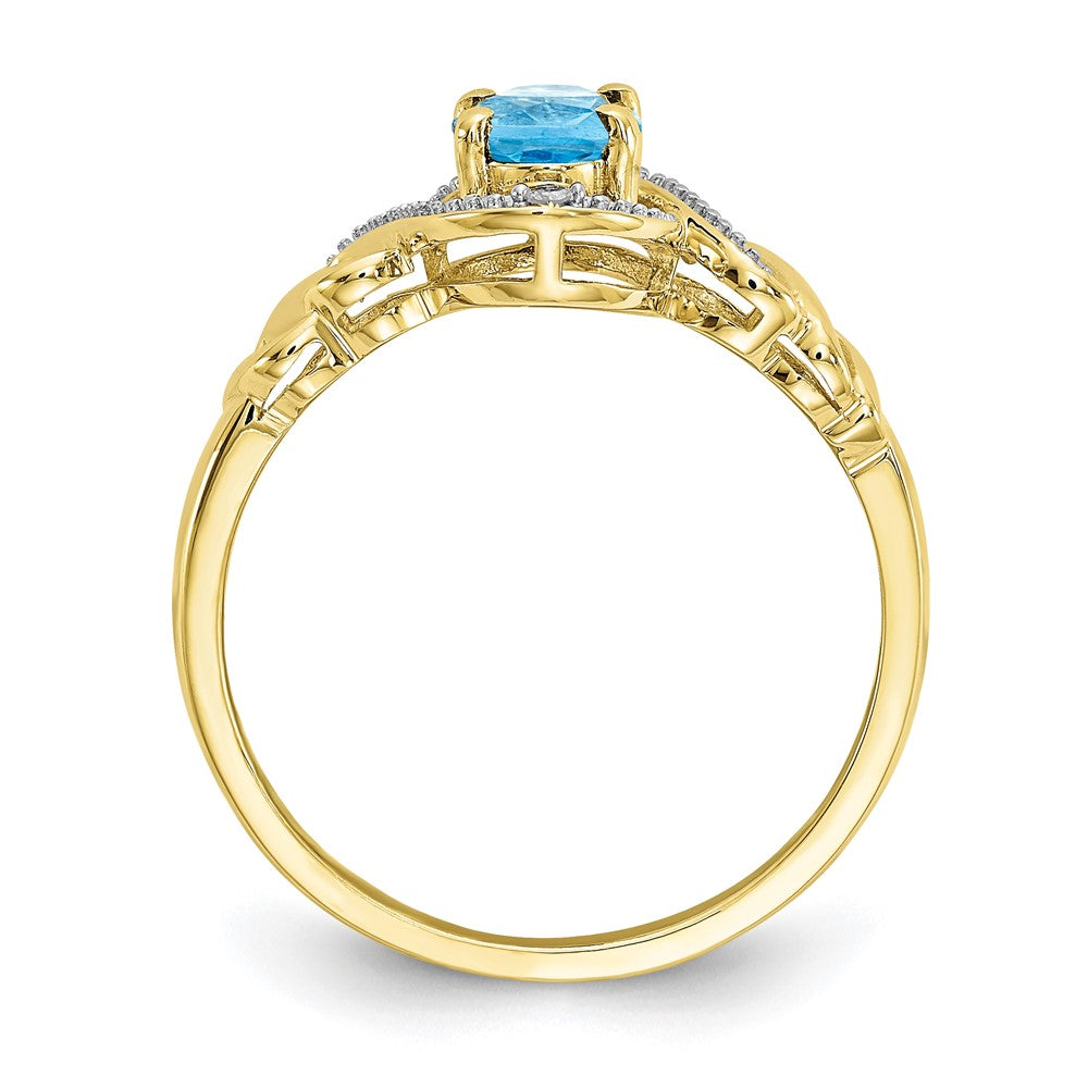 10K Gemstone and Diamond Ring