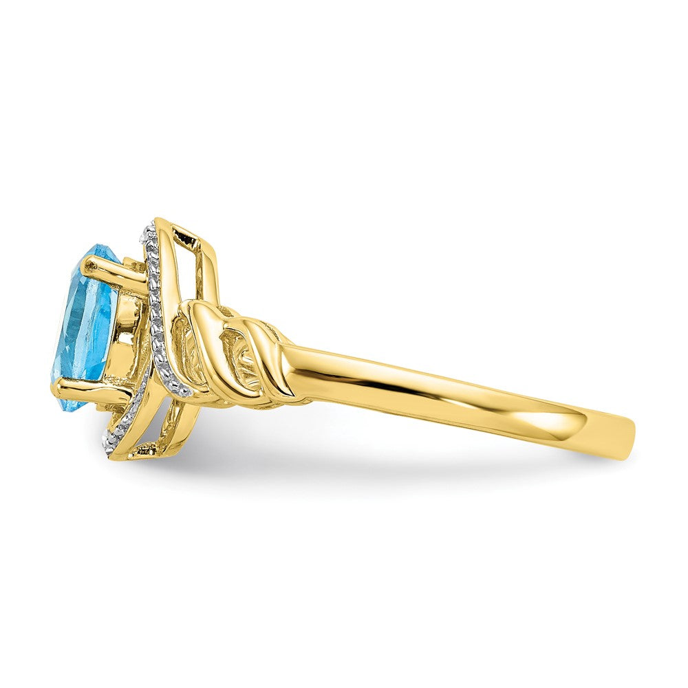 10K Gemstone and Diamond Ring