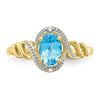 10K Gemstone and Diamond Ring