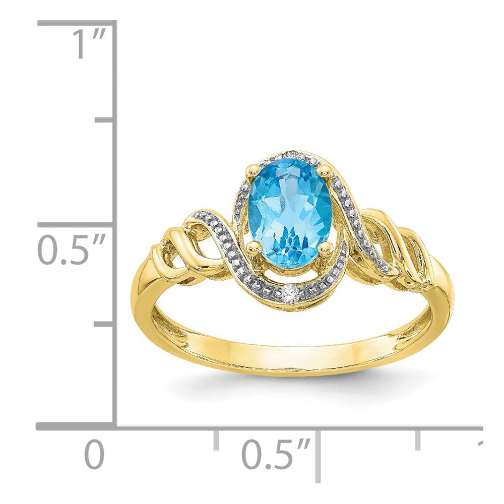 10K Gemstone and Diamond Ring