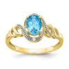 10K Gemstone and Diamond Ring