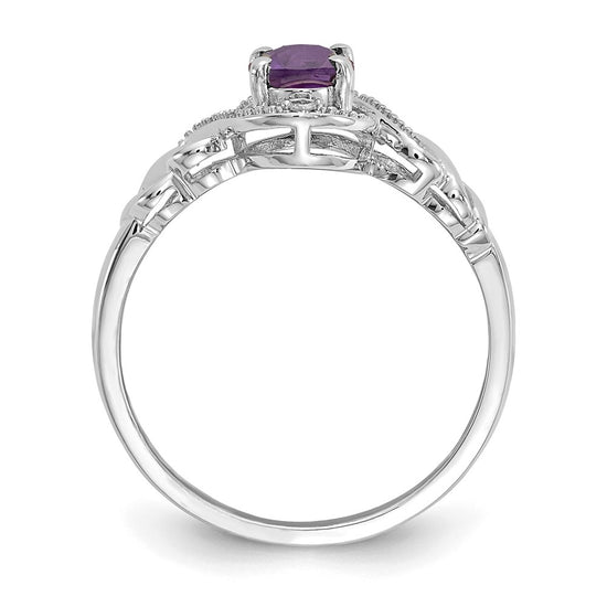 10K Gemstone and Diamond Ring