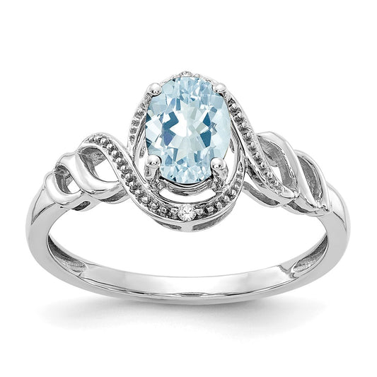 10K Gemstone and Diamond Ring