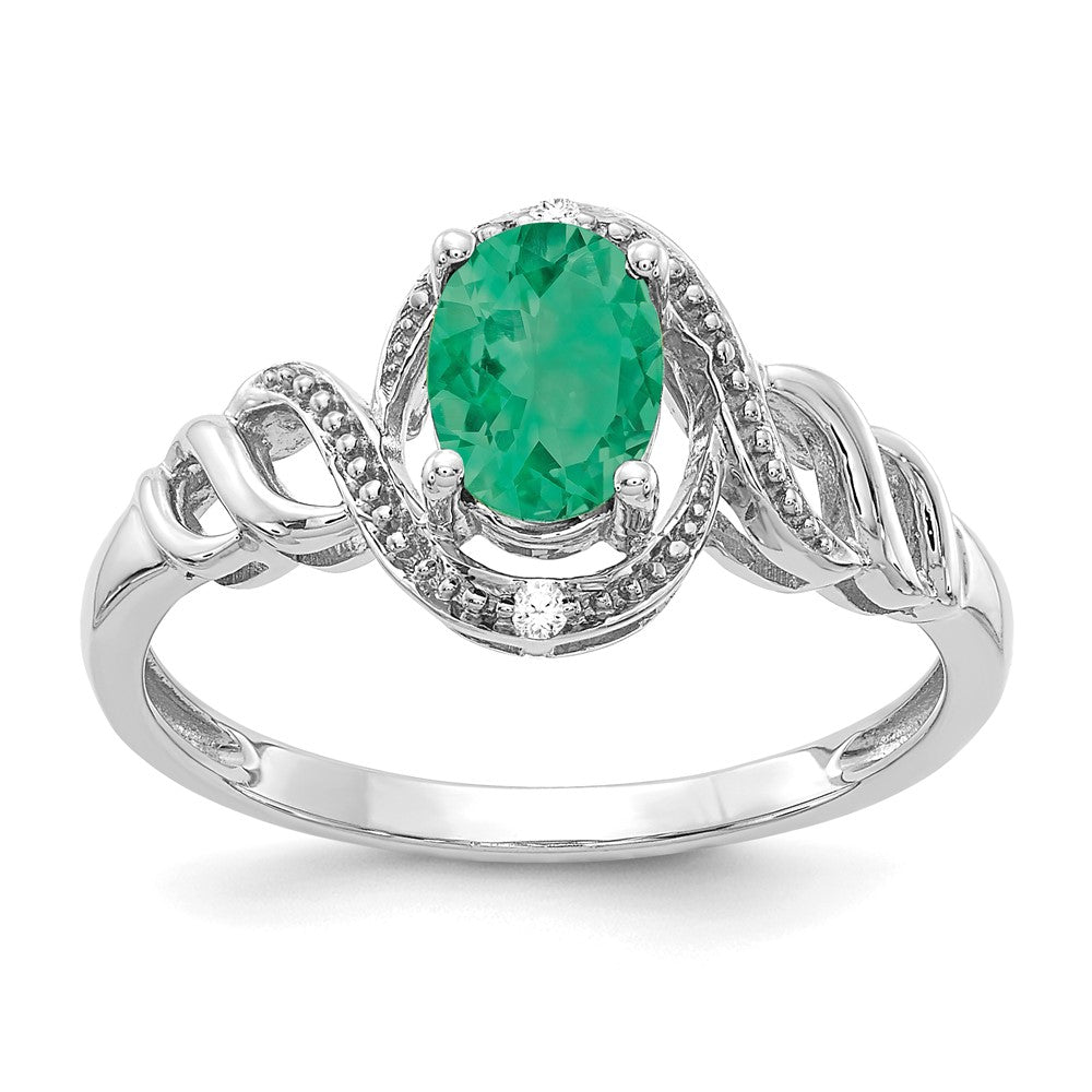 10K Gemstone and Diamond Ring