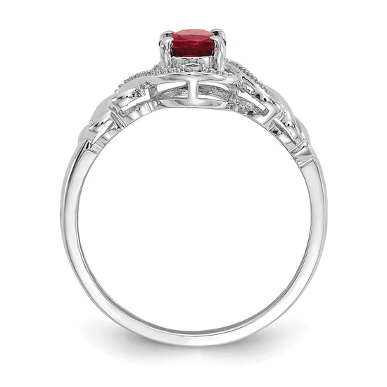10K Gemstone and Diamond Ring