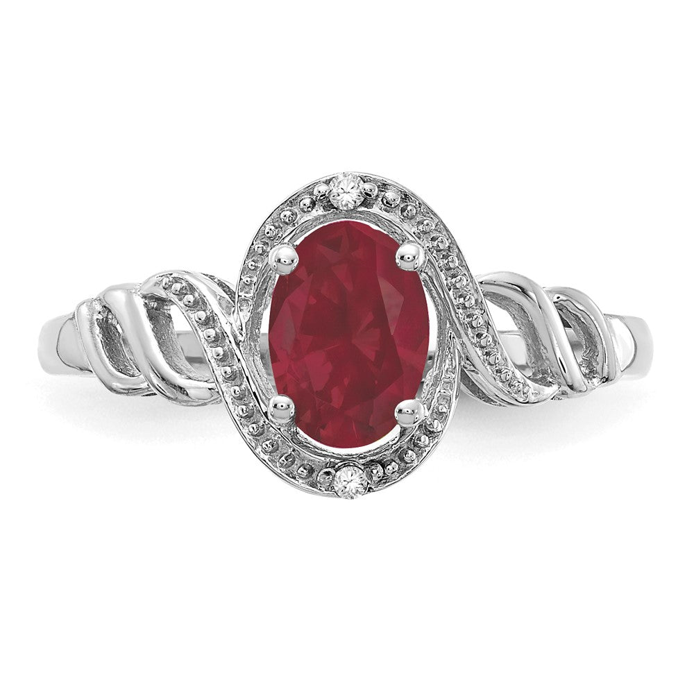 10K Gemstone and Diamond Ring