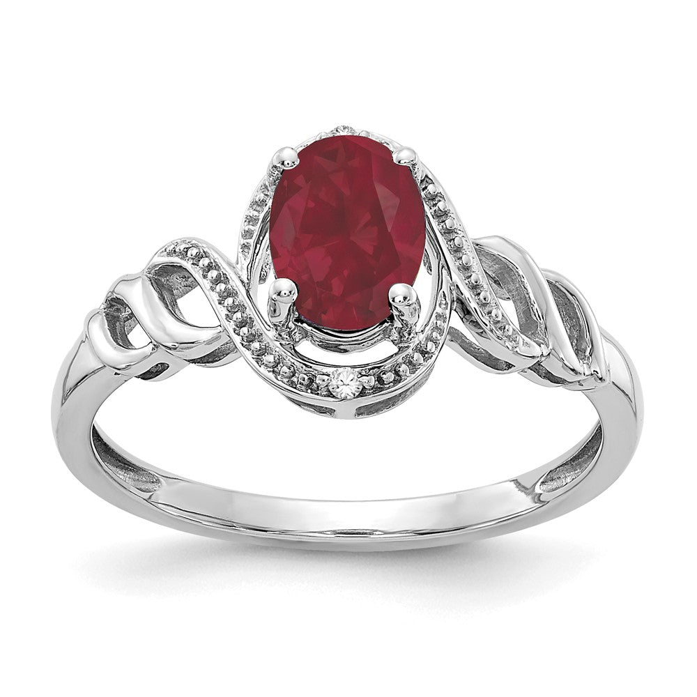 10K Gemstone and Diamond Ring